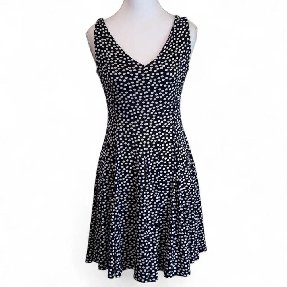Revdelle Paris black & white polka dot fit + flare Small dress